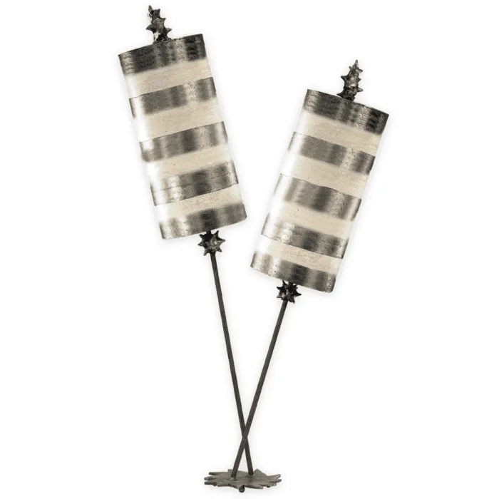 Lampa stołowa metalowa srebrna 2-punktowa FB/NETTLELUXS/TL z serii NETTLE LUXE - Elstead Lighting Nowość