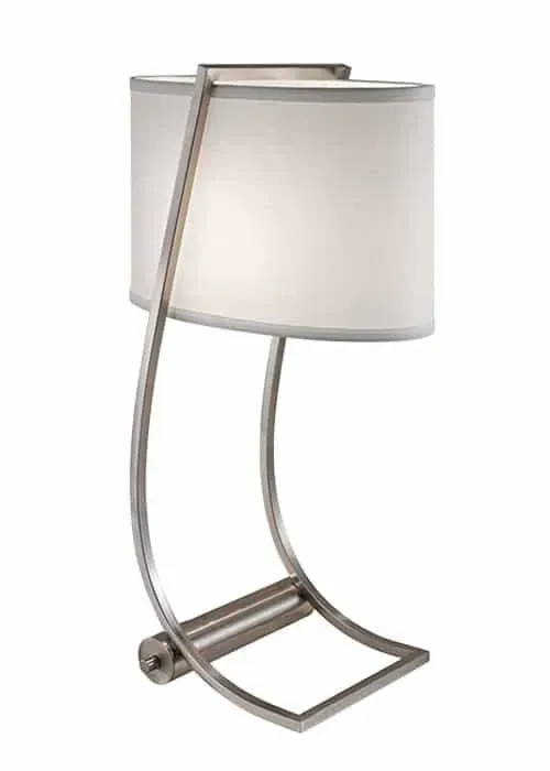 Lampa stołowa metalowa srebrna z białym abażurem FE/LEX TL BS z serii LEX - Elstead Lighting Kup teraz