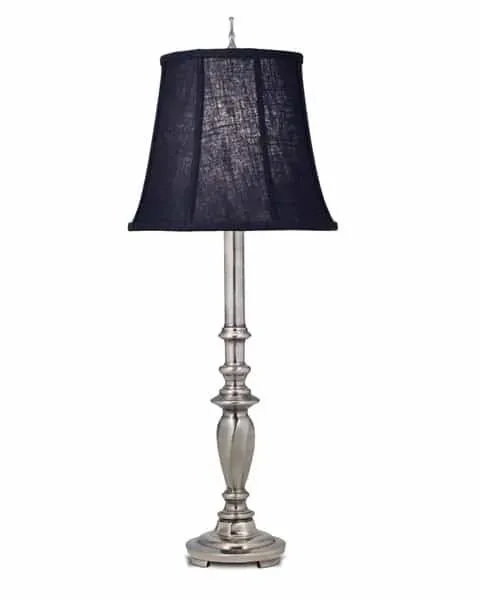 Zamów teraz Lampa stołowa srebrna metalowa z czarnym abażurem SF/MAINE z serii MAINE - Elstead Lighting