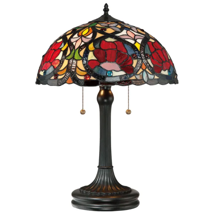 Rabat Lampa stołowa witrażowa multikolorowa 2-punktowa QZ/LARISSA/TL z serii LARISSA - Elstead Lighting