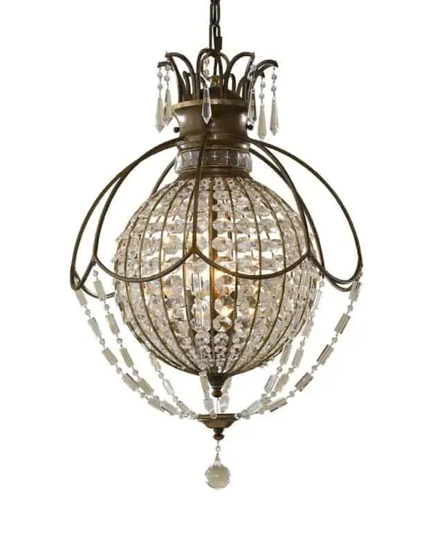 Cena promocyjna Lampa wisząca brązowa metalowa z kryształami FE/BELLINI3 z serii BELLINI - Elstead Lighting