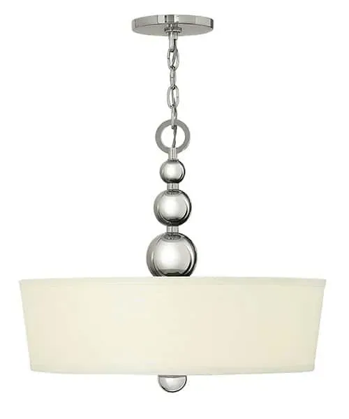 Tylko dziś Lampa wisząca chromowana z tkaninowym kloszem HK/ZELDA/P/B PN z serii ZELDA - Elstead Lighting