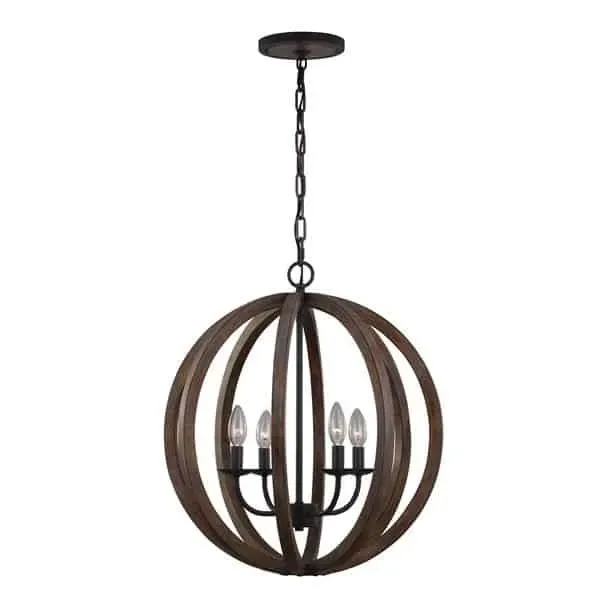Lampa wisząca drewniana kula 4-punktowa FE/ALLIER/4P WW z serii ALLIER - Elstead Lighting Bestseller