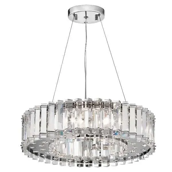 Lampa wisząca kryształowa chromowana 8-punktowa EKL/CRSTSKYE8 z serii CRYSTAL SKY - Elstead Lighting Rabat