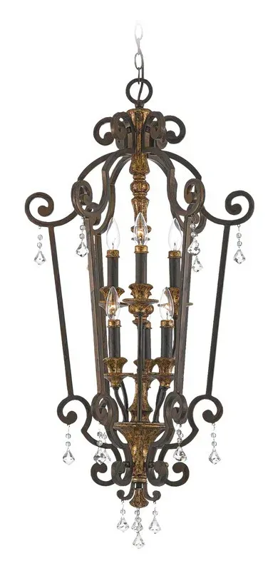 Kup online Lampa wisząca metalowa brązowa 6-punktowa QZ/MARQUETTE6/B z serii MARQUETTE - Elstead Lighting