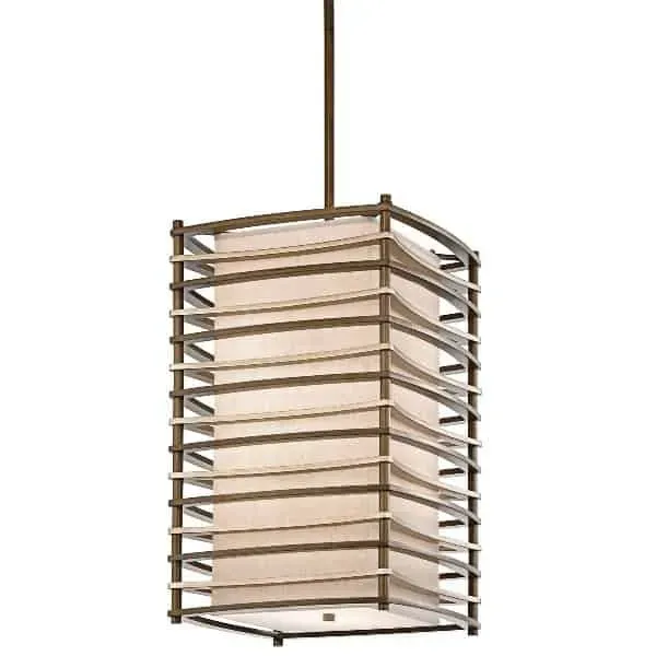 Ostatnia szansa Lampa wisząca metalowa brązowa z beżowym kloszem KL/MOXIE/FP/L z serii MOXIE - Elstead Lighting