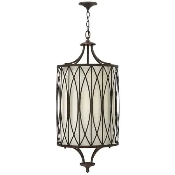 Lampa wisząca metalowa brązowa z tkaniną 4-punktowa HK/WALDEN/4P z serii WALDEN - Elstead Lighting Łatwy zwrot