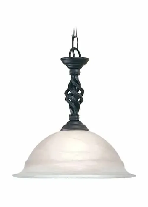 Wybór klientów Lampa wisząca metalowa czarna ze szklanym kloszem PB/P BLACK z serii PEMBROKE - Elstead Lighting