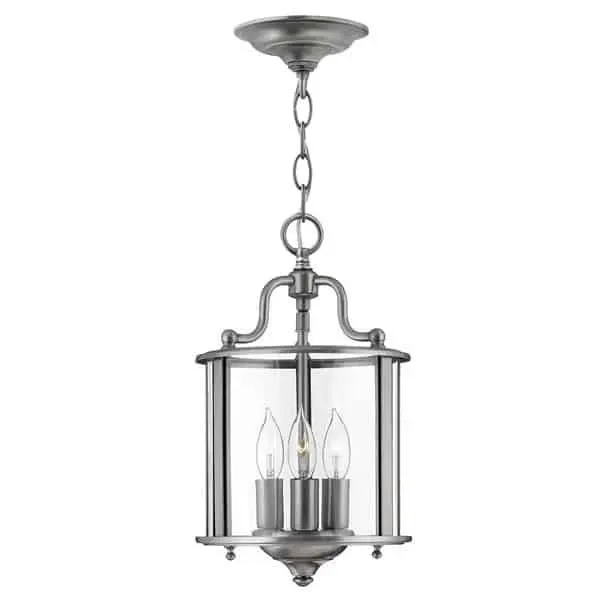 Kup online Lampa wisząca metalowa srebrna 3-punktowa HK/GENTRY/P/S PW z serii GENTRY - Elstead Lighting