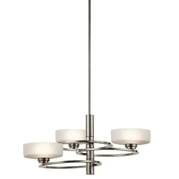 Ekspresowa dostawa Lampa wisząca metalowa srebrna 3-punktowa KL/ALEEKA3 z serii ALEEKA - Elstead Lighting
