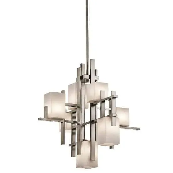 Ograniczona ilość Lampa wisząca metalowa srebrna 7-punktowa SKL/CITY LIGHTS7A z serii CITY LIGHT - Elstead Lighting