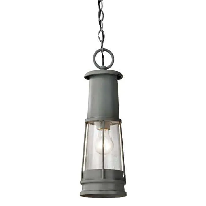 Lampa wisząca metalowa szara ze szklanym kloszem FE/CHELSEAHBR8 z serii CHELSEA HARBOR - Elstead Lighting Rabat