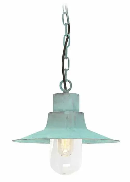 Lampa wisząca metalowa zielona ze szklanym kloszem SHELDON CH V IP44 z serii SHELDON - Elstead Lighting Zamów teraz