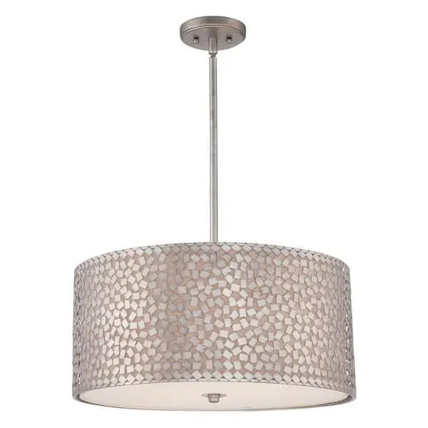 Ostatnie sztuki Lampa wisząca srebrna 4-punktowa z tkaniną QZ/CONFETTI/P/L z serii CONFETI - Elstead Lighting