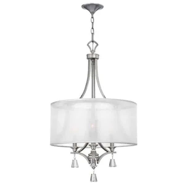 Lampa wisząca srebrna z abażurem 3-punktowa HK/MIME/3P z serii MIME - Elstead Lighting Wyjątkowa oferta