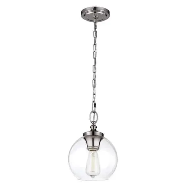 Tani Lampa wisząca szklana chromowana 1-punktowa FE/TABBY/P/S z serii TABBY - Elstead Lighting