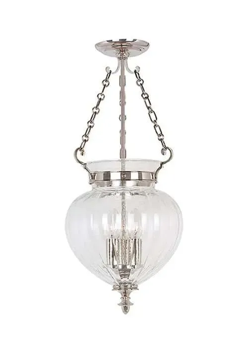 Lampa wisząca szklana chromowana 3-punktowa FP/P/M POL NCKL z serii FINSBURY PARK - Elstead Lighting Tani