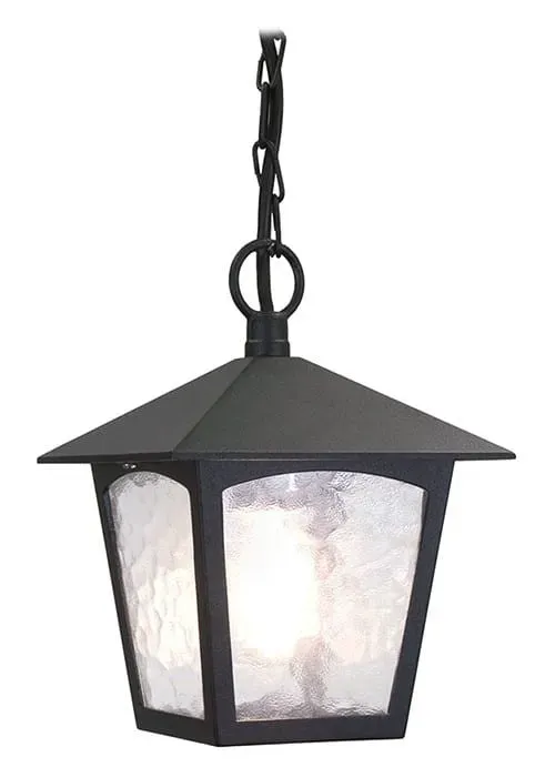 Lampa wisząca zewnętrzna czarna metalowa ze szkłem BL6B z serii YORK - Elstead Lighting Ostatnia szansa