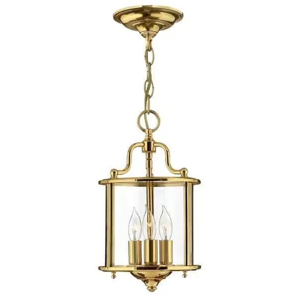 Lampa wisząca złota metalowa 3-punktowa HK/GENTRY/P/S PB z serii GENTRY - Elstead Lighting Popularny