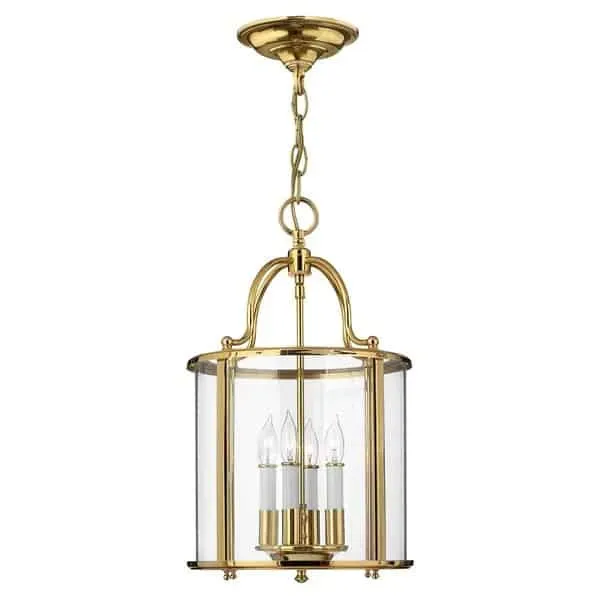 Okazja Lampa wisząca złota szklana 4-punktowa HK/GENTRY/P/M PB z serii GENTRY - Elstead Lighting