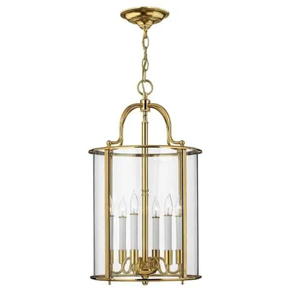 Bestseller Lampa wisząca złota szklana 6-punktowa HK/GENTRY/P/L PB z serii GENTRY - Elstead Lighting