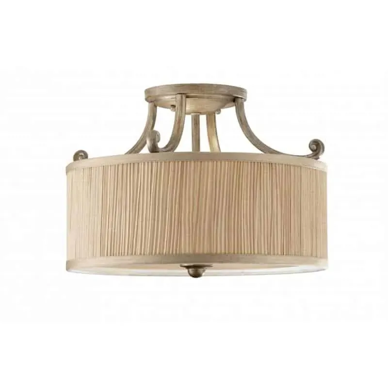 Zniżka Plafon beżowy z tkaniny 3-punktowy FE/ABBEY/SF z serii ABBEY - Elstead Lighting