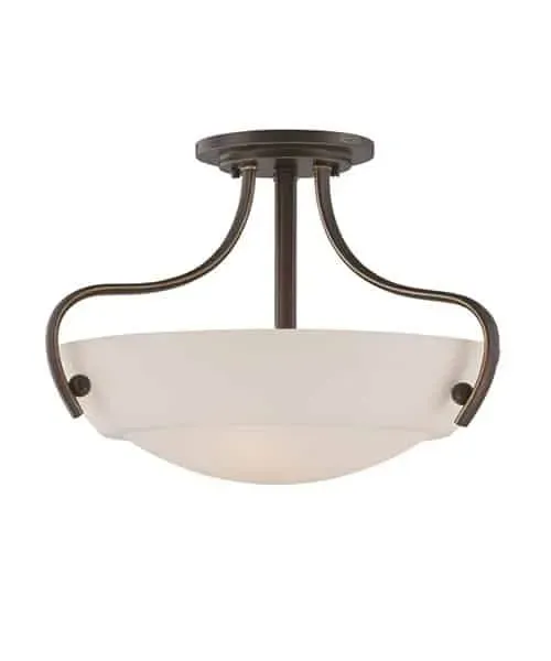 Plafon metalowy brązowy ze szklanym kloszem 3-punktowy QZ/CHANTILLY/SF3 z serii CHANTILLY - Elstead Lighting Cena promocyjna