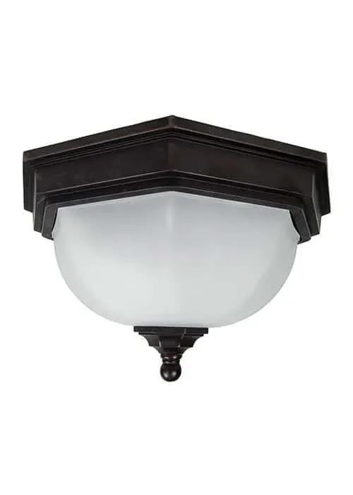 Plafon metalowy brązowy ze szklanym kloszem GZH/FF12 z serii FAIRFORD - Elstead Lighting Szybka dostawa