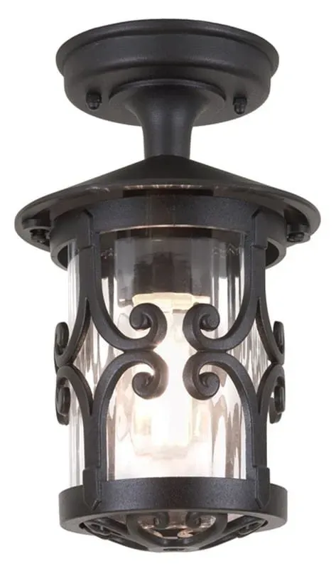 Plafon metalowy czarny ze szkłem 26cm BL13A z serii HEREFORD - Elstead Lighting Tylko dziś