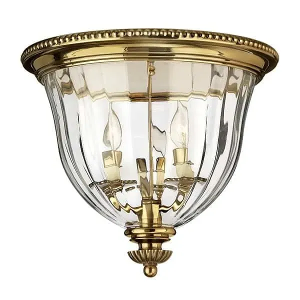 Ostatnie sztuki Plafon szklany złoty 3-punktowy HK/CAMBRIDGE/F/B z serii CAMBRIDGE - Elstead Lighting
