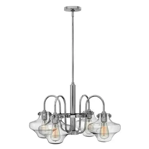 Żyrandol chromowany szklany 4-punktowy HK/CONGRES4/B CM z serii CONGRESS - Elstead Lighting Obniżka ceny