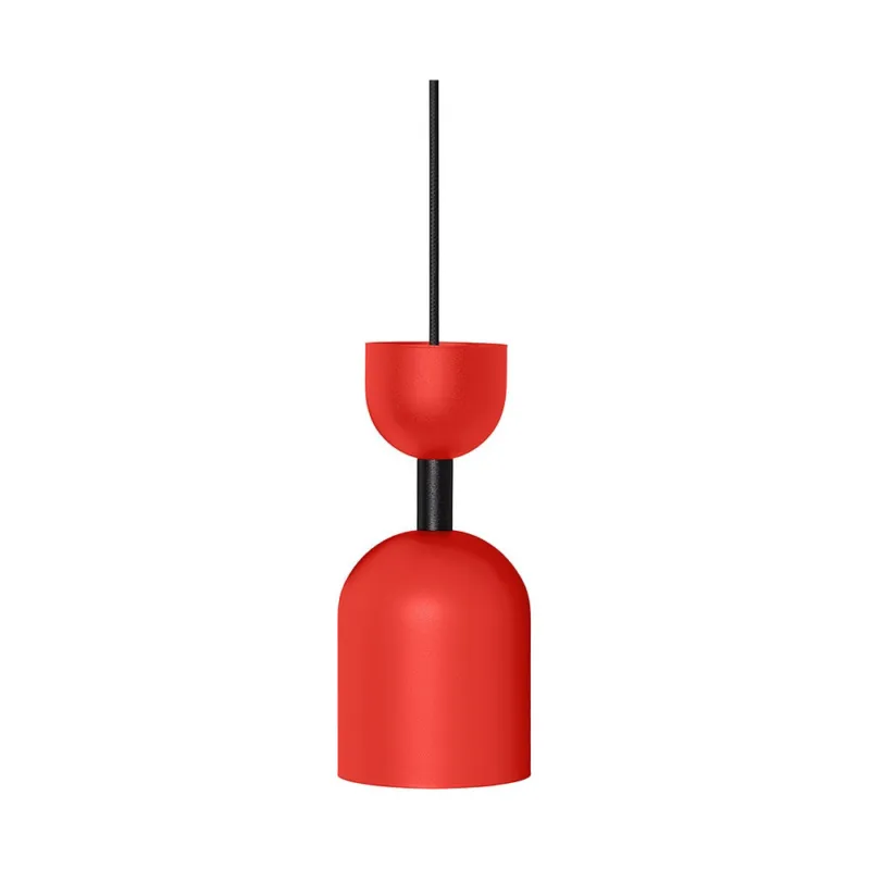 Premium Lampa wisząca Supuru 11cm czerwono-pomarańczowa z czarną rurką Ummo
