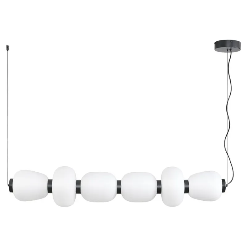 Ograniczona ilość Lampa wisząca szklana podłużna Brilla VI LED 125cm biało-czarna Step Into Design
