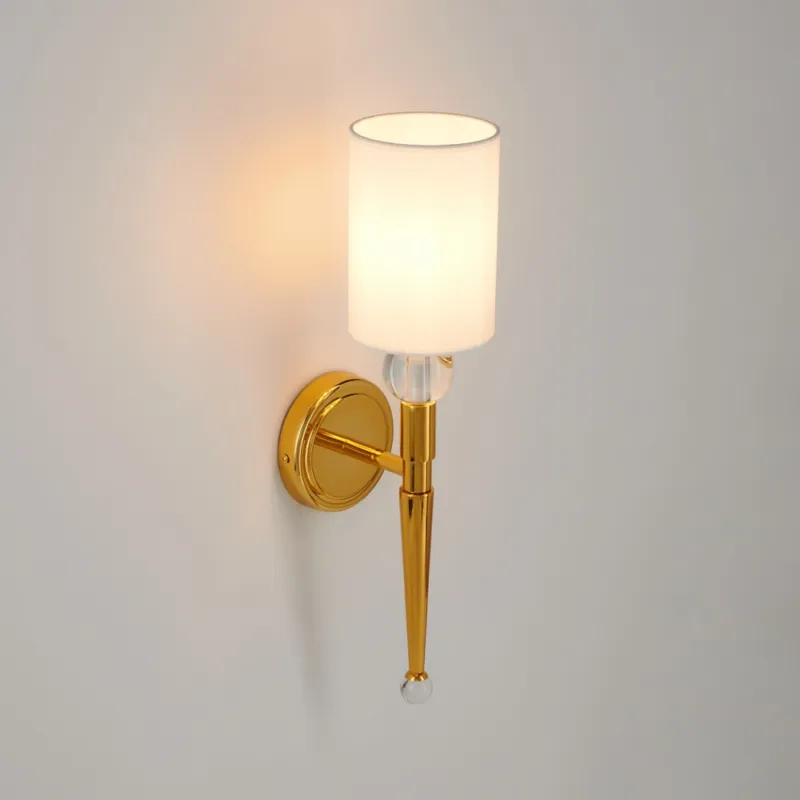 Kinkiet z abażurem glamour Dama 52cm biało-złoty Step Into Design Dodaj do koszyka