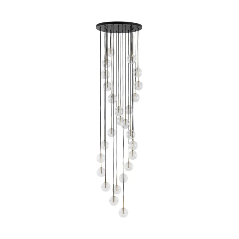 Żyrandol szklane kule Aurora XXVI 62cm H240cm transparentny TK Lighting Rabat