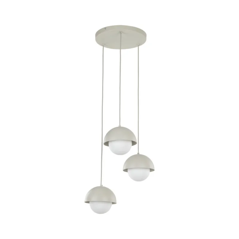 Hit sprzedaży Lampa wisząca potrójna ze szklanymi kulami Bono 31,5cm beż / biały TK Lighting