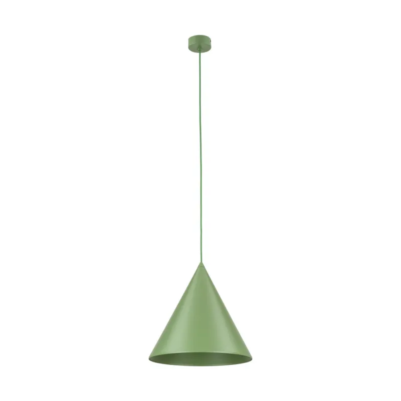 Dostępne od ręki Lampa wisząca stożek Cono Peapod 32cm zielona TK Lighting