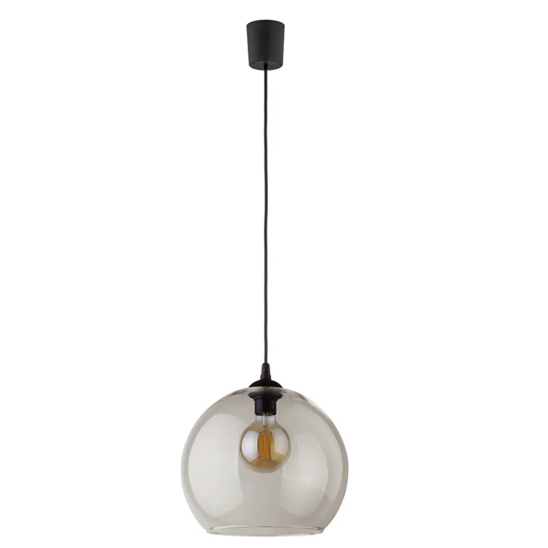 Ograniczona ilość Lampa wisząca szklana kula Cubus Antisol 30cm grafitowa TK Lighting