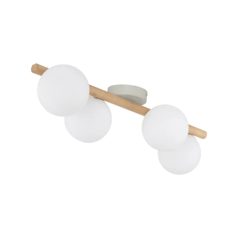 Hit cenowy Plafon szklany 4 kule Estera biały / sosna TK Lighting