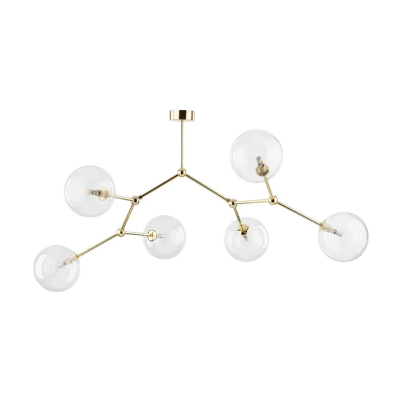 Lampa sufitowa 6 szklanych kul Fairy 107cm przeźroczysto-złota TK Lighting Tylko dziś