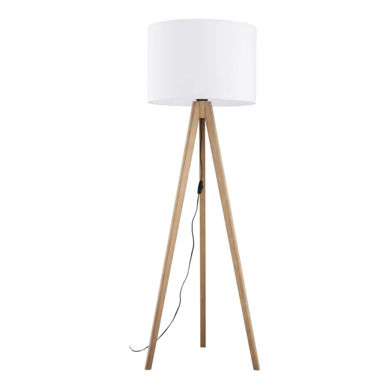 Szybka wysyłka Lampa trójnóg z abażurem Grand 50cm H145cm biały / sosna TK Lighting