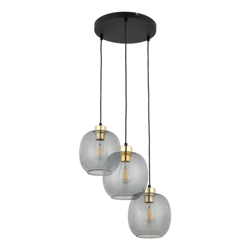 Lampa wisząca szklana potrójna Omega 52cm grafitowa TK Lighting Okazja