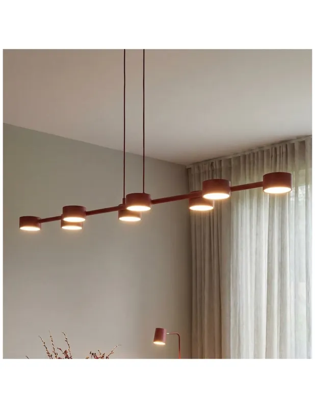 Wyjątkowa oferta Lampa wisząca podłużna Megara VI 115cm burgund Emibig