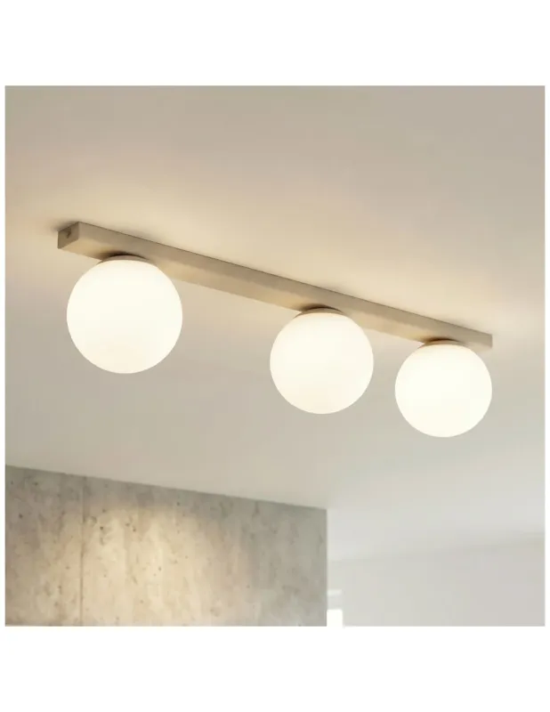 Tylko dziś Plafon 3 szklane kule Fit 70cm opal / mokka Emibig