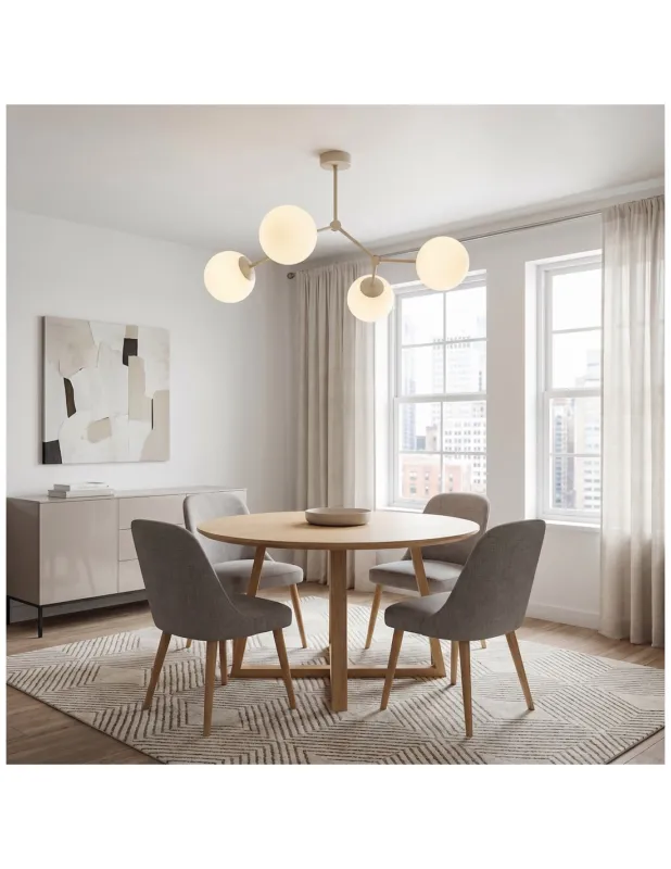 Bestseller Lampa sufitowa szklane kule Space IV 80cm opal / mokka Emibig