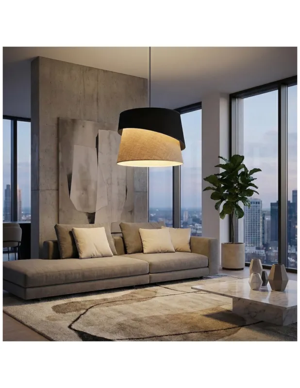 Lampa wisząca boho Canva 38cm rattan / czarny Emibig Wyjątkowa oferta