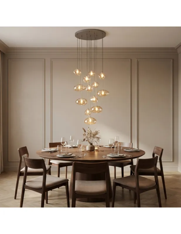Żyrandol szklany 13 punktowy Nebia 72cm koniak / brąz TK Lighting Ograniczona ilość