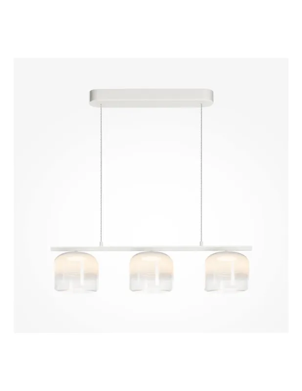 Lampa wisząca szklana - 3 punktowa designerska Spirito LED 80cm biała Maytoni Darmowy zwrot