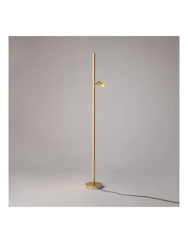 Lampa podłogowa minimalistyczna z reflektorkiem Thin LED 155cm mosiężna Maytoni Oferta
