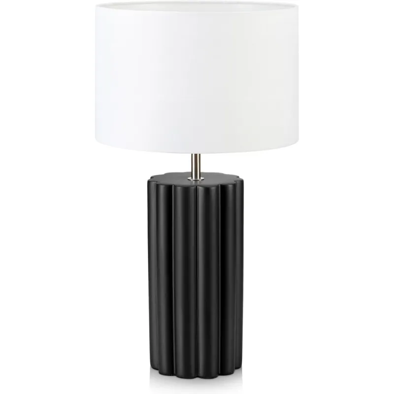 Bestseller Lampa stołowa ceramiczna z abażurem Column biały/czarny Markslojd